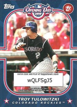2010 Topps Opening Day - Topps Town Stars #TTS10 Troy Tulowitzki Front