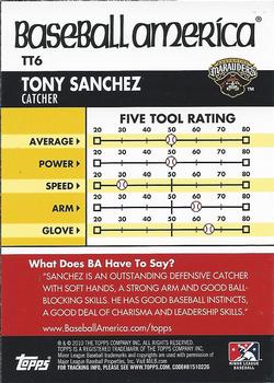 2010 Topps Pro Debut - Baseball America's Tools of the Trade #TT6 Tony Sanchez Back