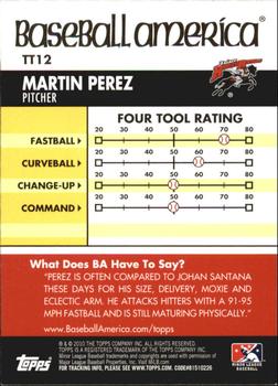 2010 Topps Pro Debut - Baseball America's Tools of the Trade #TT12 Martin Perez Back