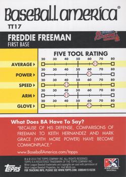 2010 Topps Pro Debut - Baseball America's Tools of the Trade #TT17 Freddie Freeman Back