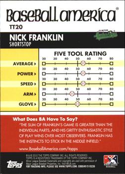 2010 Topps Pro Debut - Baseball America's Tools of the Trade #TT20 Nick Franklin Back