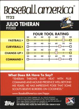 2010 Topps Pro Debut - Baseball America's Tools of the Trade #TT22 Julio Teheran Back