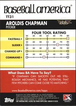 2010 Topps Pro Debut - Baseball America's Tools of the Trade #TT31 Aroldis Chapman Back