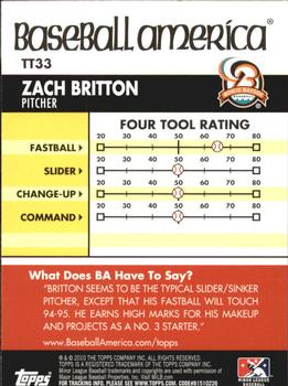 2010 Topps Pro Debut - Baseball America's Tools of the Trade #TT33 Zach Britton Back