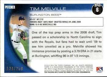2010 Topps Pro Debut - Blue #6 Tim Melville Back