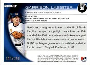 2010 Topps Pro Debut - Blue #38 Garrison Lassiter Back