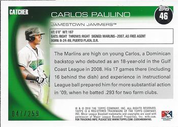 2010 Topps Pro Debut - Blue #46 Carlos Paulino Back