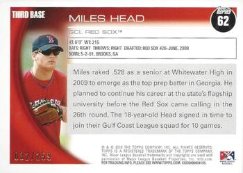 2010 Topps Pro Debut - Blue #62 Miles Head Back