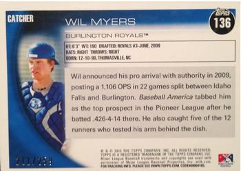 2010 Topps Pro Debut - Blue #136 Wil Myers Back