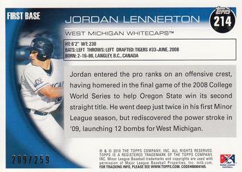 2010 Topps Pro Debut - Blue #214 Jordan Lennerton Back
