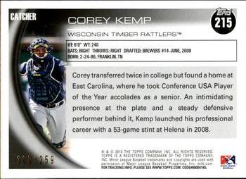 2010 Topps Pro Debut - Blue #215 Corey Kemp Back