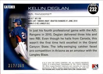 2010 Topps Pro Debut - Blue #232 Kellin Deglan Back