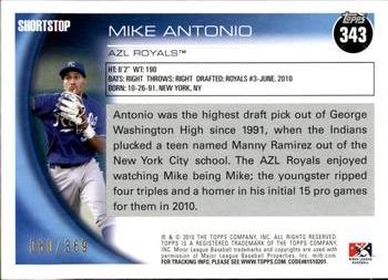 2010 Topps Pro Debut - Blue #343 Mike Antonio Back