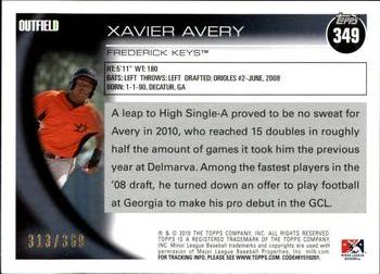 2010 Topps Pro Debut - Blue #349 Xavier Avery Back