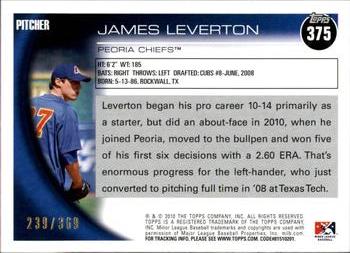 2010 Topps Pro Debut - Blue #375 James Leverton Back