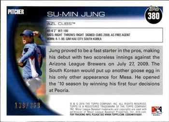 2010 Topps Pro Debut - Blue #380 Su-Min Jung Back