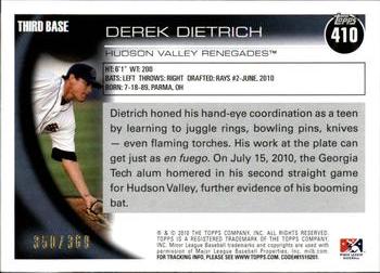 2010 Topps Pro Debut - Blue #410 Derek Dietrich Back