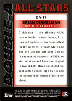 2010 Topps Pro Debut - Double-A All-Stars #DA-17 Brian Dinkelman Back