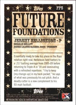 2010 Topps Pro Debut - Future Foundations #FF5 Jeremy Hellickson Back