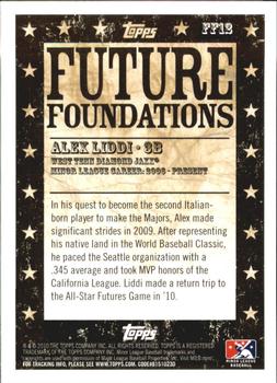 2010 Topps Pro Debut - Future Foundations #FF12 Alex Liddi Back