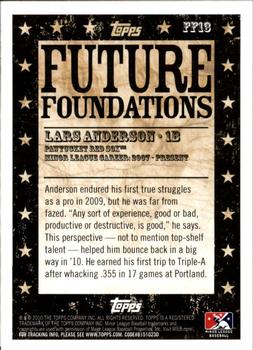 2010 Topps Pro Debut - Future Foundations #FF13 Lars Anderson Back