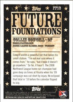 2010 Topps Pro Debut - Future Foundations #FF18 Collin Cowgill Back