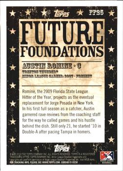 2010 Topps Pro Debut - Future Foundations #FF25 Austin Romine Back