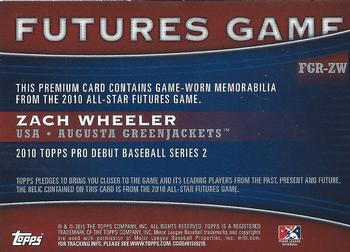 2010 Topps Pro Debut - Futures Game Relic #FGR-ZW Zach Wheeler Back