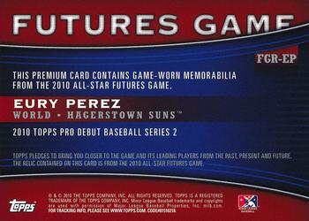2010 Topps Pro Debut - Futures Game Relic Gold #FGR-EP Eury Perez Back