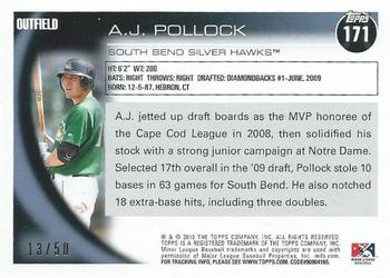 2010 Topps Pro Debut - Gold #171 A.J. Pollock Back