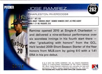 2010 Topps Pro Debut - Gold #262 Jose Ramirez Back