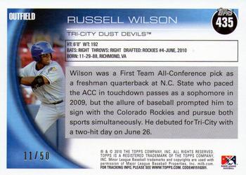 2010 Topps Pro Debut - Gold #435 Russell Wilson Back