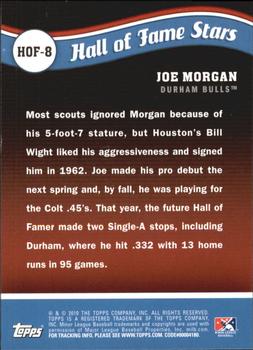 2010 Topps Pro Debut - Hall of Fame Stars #HOF-8 Joe Morgan Back
