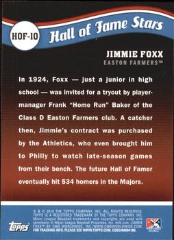 2010 Topps Pro Debut - Hall of Fame Stars #HOF-10 Jimmie Foxx Back