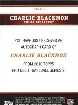2010 Topps Pro Debut - Prospect Autographs #PDA-CB Charlie Blackmon Back