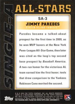 2010 Topps Pro Debut - Single-A All-Stars #SA-3 Jimmy Paredes Back
