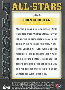 2010 Topps Pro Debut - Single-A All-Stars #SA-4 John Murrian Back