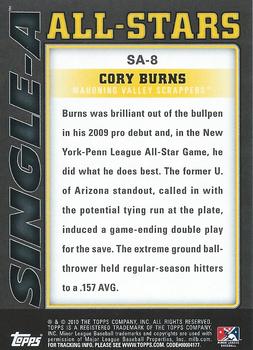 2010 Topps Pro Debut - Single-A All-Stars #SA-8 Cory Burns Back