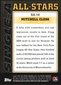2010 Topps Pro Debut - Single-A All-Stars #SA-14 Mitchell Clegg Back