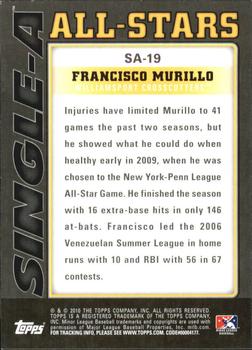2010 Topps Pro Debut - Single-A All-Stars #SA-19 Francisco Murillo Back