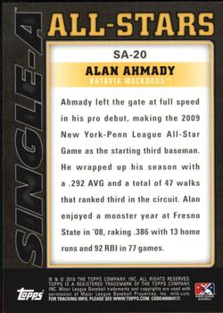 2010 Topps Pro Debut - Single-A All-Stars #SA-20 Alan Ahmady Back