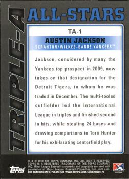 2010 Topps Pro Debut - Triple-A All-Stars #TA-1 Austin Jackson Back