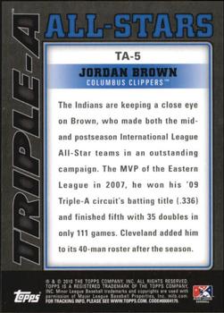2010 Topps Pro Debut - Triple-A All-Stars #TA-5 Jordan Brown Back