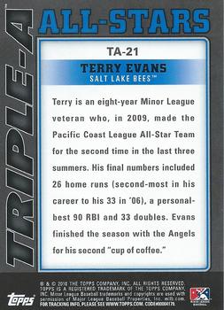 2010 Topps Pro Debut - Triple-A All-Stars #TA-21 Terry Evans Back