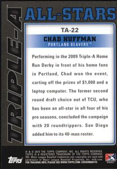 2010 Topps Pro Debut - Triple-A All-Stars #TA-22 Chad Huffman Back