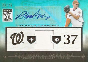 2010 Topps Tribute - Autograph Relics Blue #TAR-SS Stephen Strasburg Front