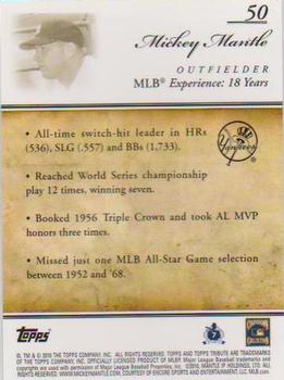 2010 Topps Tribute - Black #50 Mickey Mantle Back