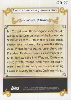 2010 Topps Tribute - Blue #GR-97 Abraham Lincoln vs. Jefferson Davis Back
