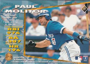 1995 Sportflix UC3 #22 Paul Molitor Back