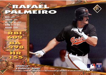 1995 Sportflix UC3 #25 Rafael Palmeiro Back